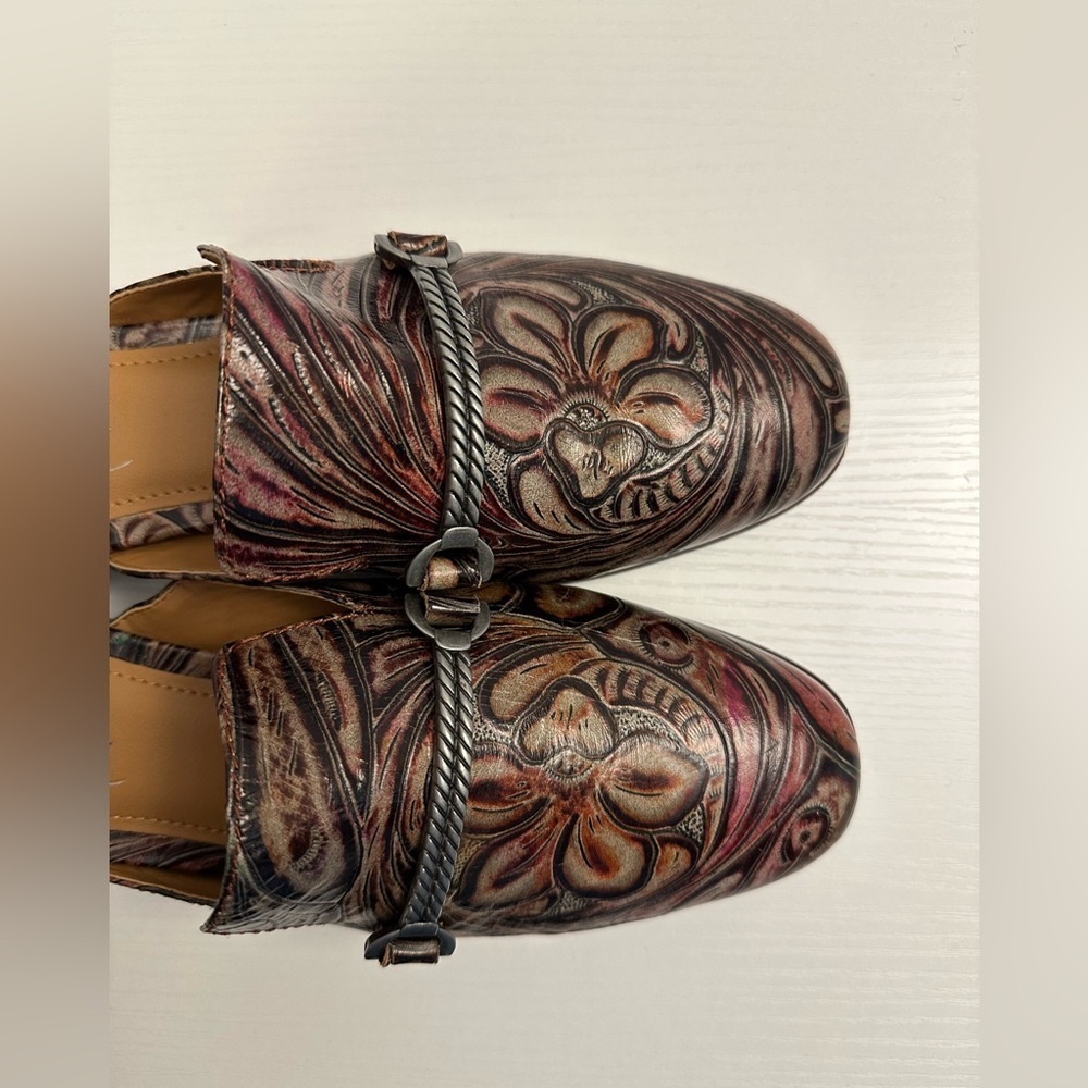 Patricia Nash Tilly Multicolor Leather Mules Size 9.5 - Picture 9 of 13